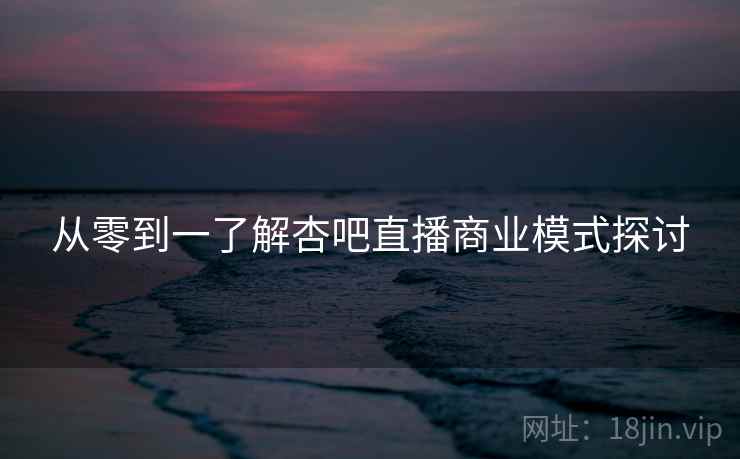 从零到一了解杏吧直播商业模式探讨